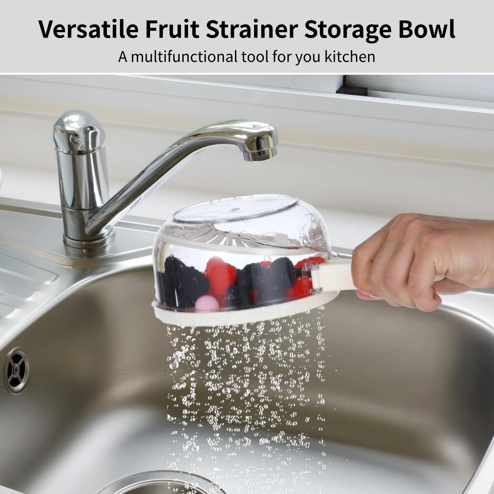 Lot de 2 passoires à fruits pliables avec couvercles, passoire multifonction pour le stockage des aliments, pique-nique en plein air, stockage au réfrigérateur et lavage