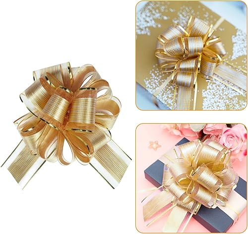 Miniatura 4 de Paquete de 12 lazos grandes de 6 pulgadas para envolver regalos, lazos de cinta para cestas de regalo de boda, lazos de envoltura de regalo de