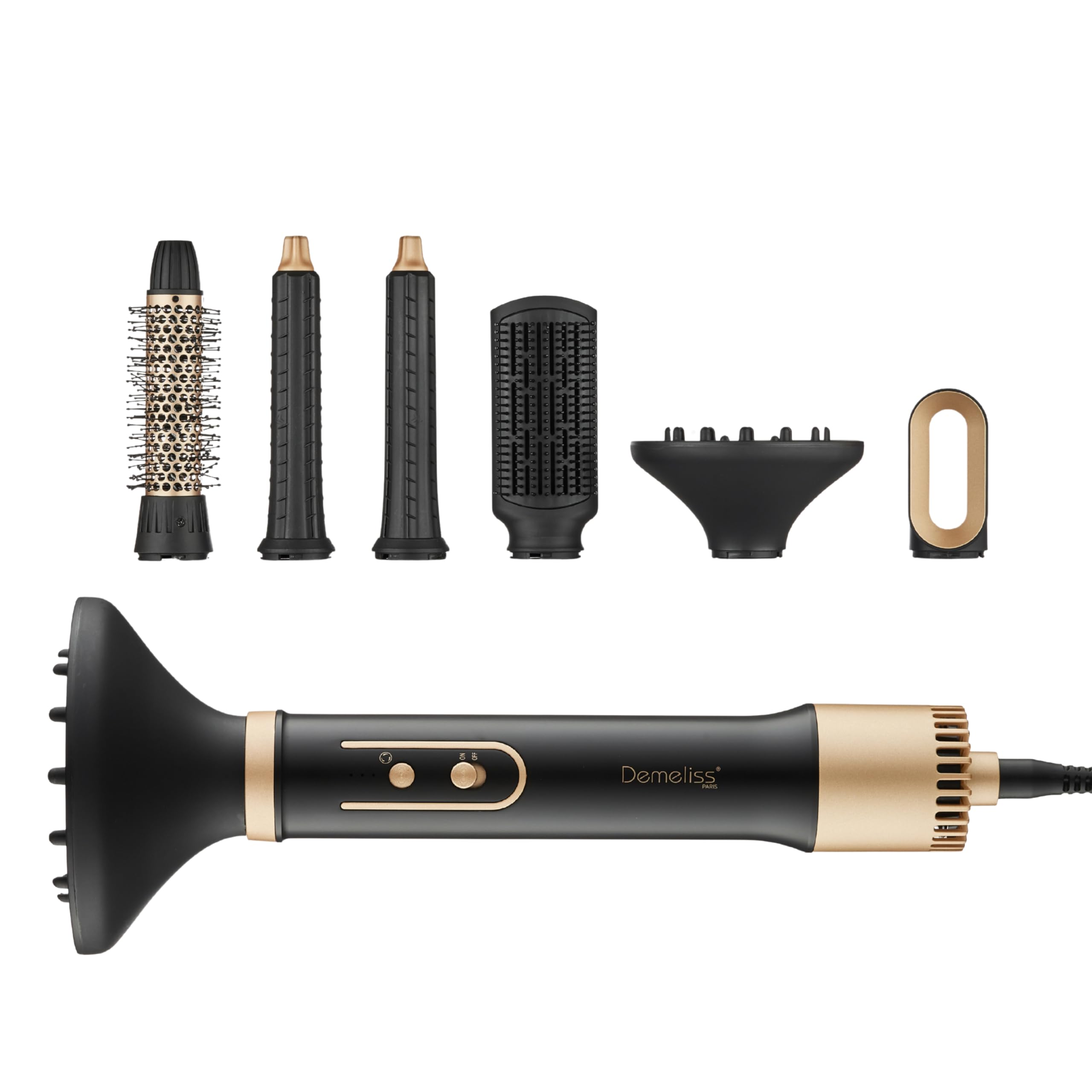 Demeliss Saint Algue – Brosse Soufflante 5 En 1 Multistyler – Sèche, Lisse, Boucle Et Coiffe – 5 Têtes Interchangeables Coanda – Revêtement Céramique – 3 Températures - Pour Tous Cheveux