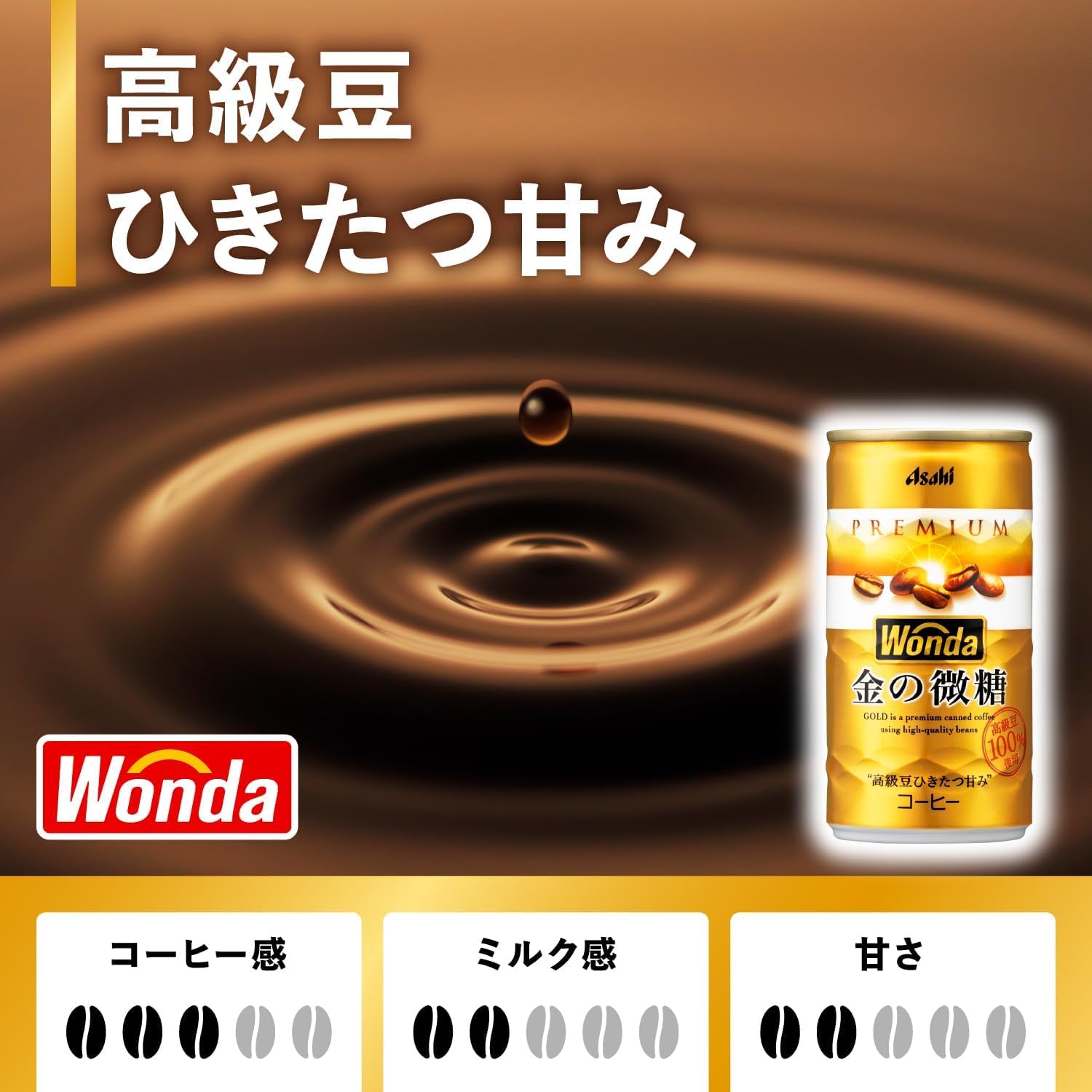Amazon.co.jp: アサヒ ワンダ 金の微糖 缶 185g x 90本 : 食品・飲料・お酒