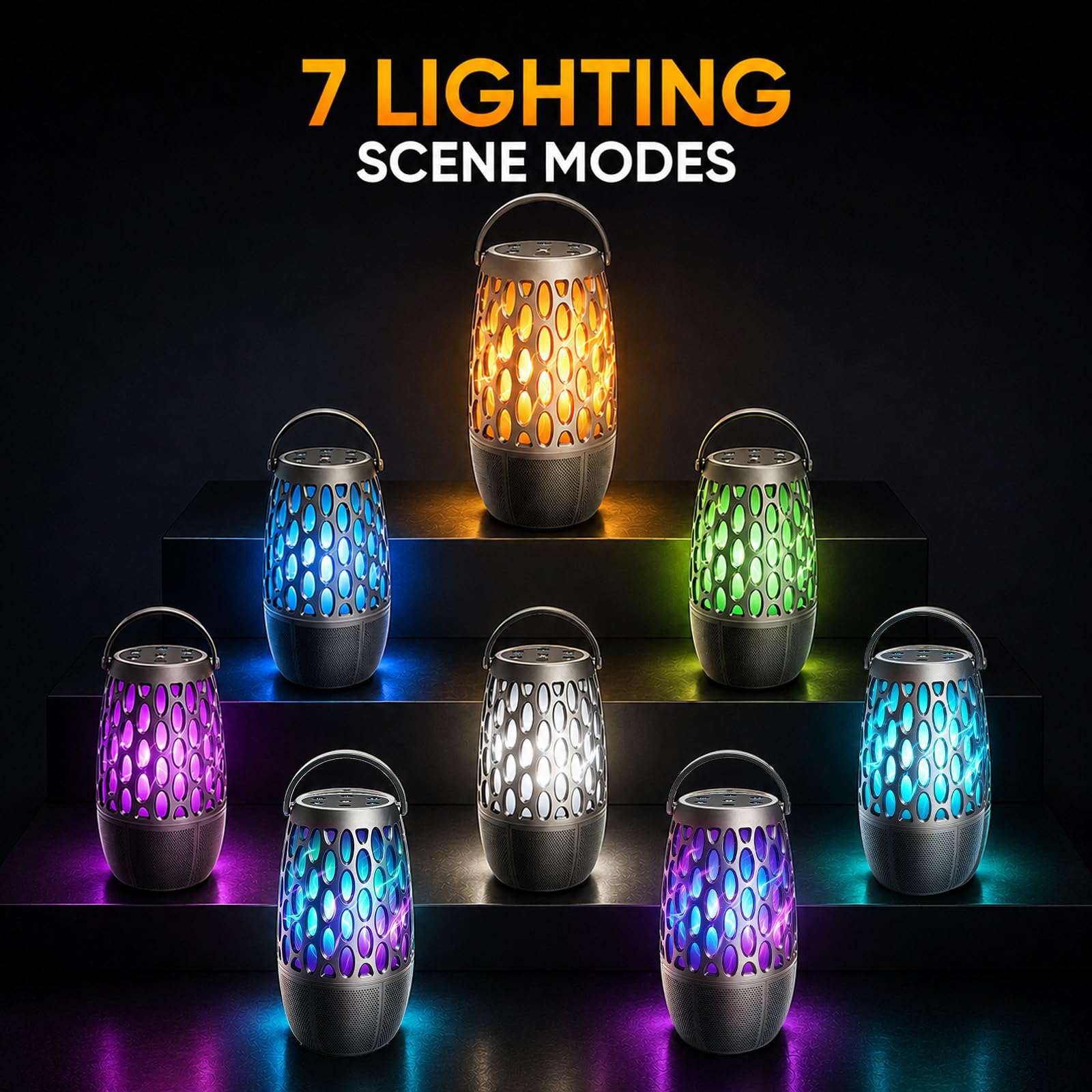 Altoparlante Bluetooth da esterno con luci a fiamma con IPX6 Waterpoof, suono stereo HD da 10 W, altoparlante a fiamma LED Bluetooth 5.3, regalo per uomini e donne, decorazioni per feste, giardino