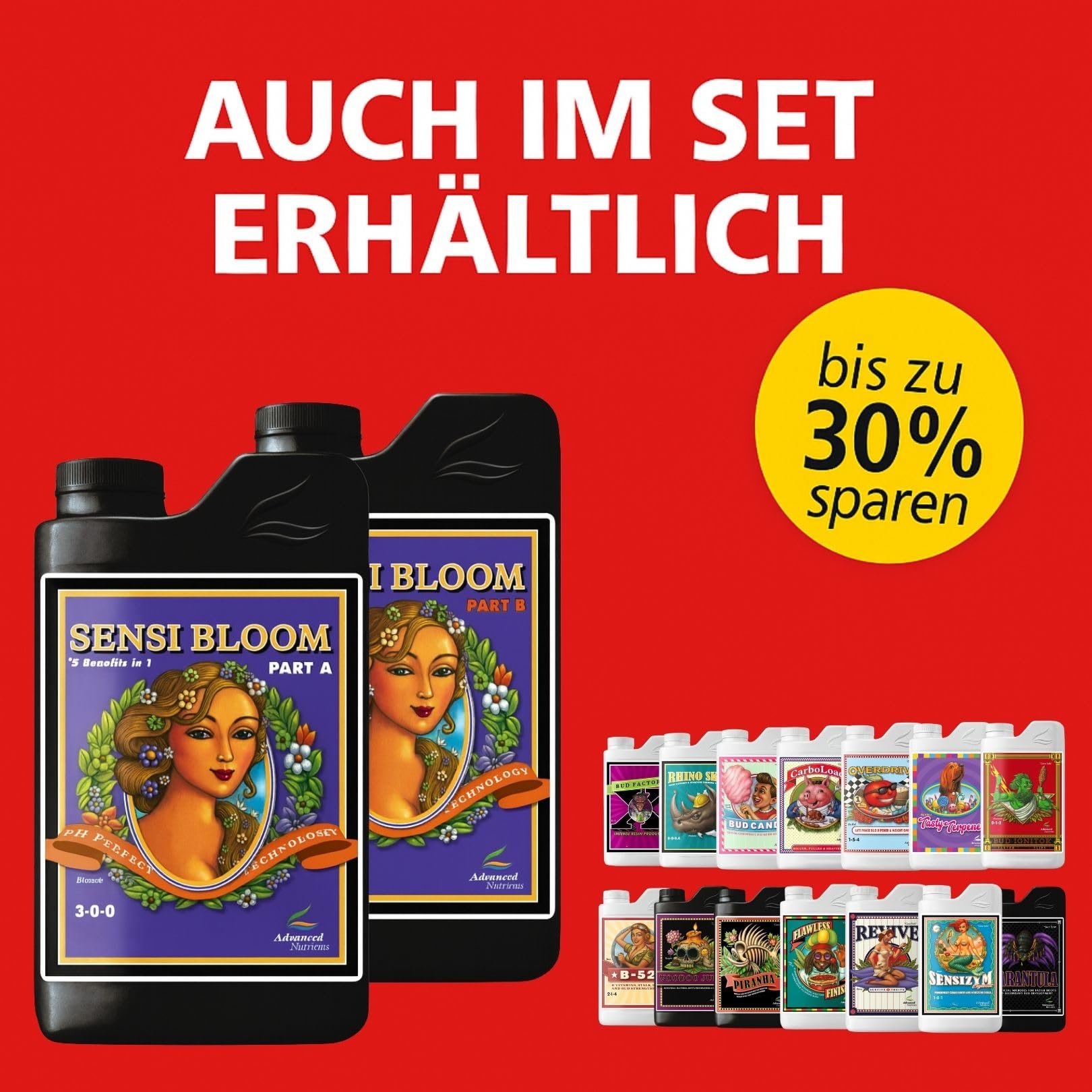 Weedness Advanced Nutrients pH perfect Sensi Bloom A&B 5 Liter - NPK Dünger Grow Anbau Indoor Erde Flüssigdünger Organischer Bio