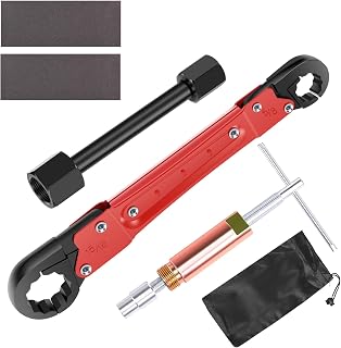 蛇口レンチセット、0.95インチ&0.65インチ、スリム洗面器配管ツールキット(1セット、レッド+ブラック)