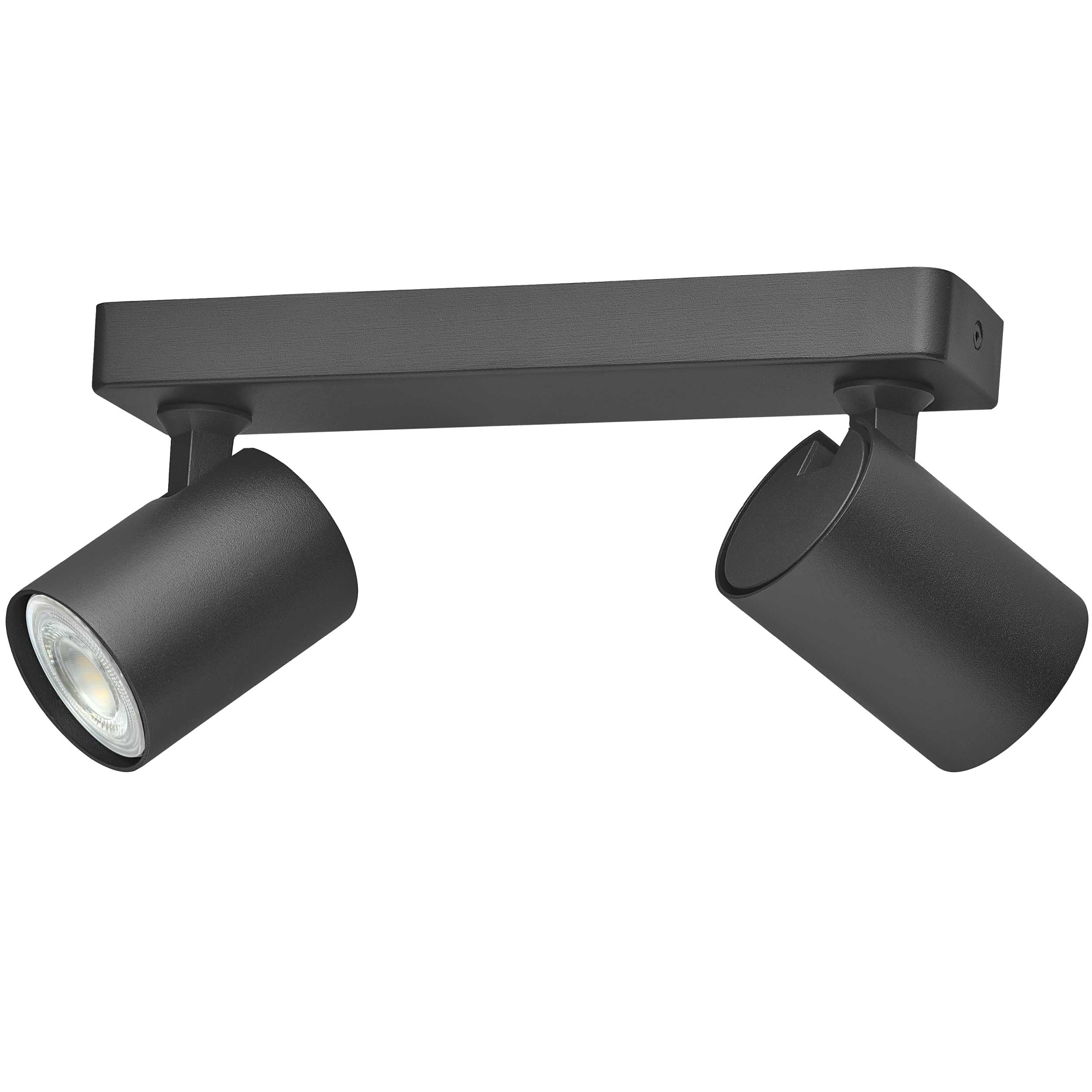 Oktaplex Bora Deckenstrahler Led 2-flammig schwarz inkl. Leuchtmittel | GU10 warmweiß 450lm 2,5W LED Strahler Deckenleuchte - Energieklasse A schwenkbar