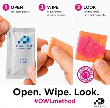 F1 Fentanyl Detection Wipes 4-Pack, Skin-Safe, Instant Results