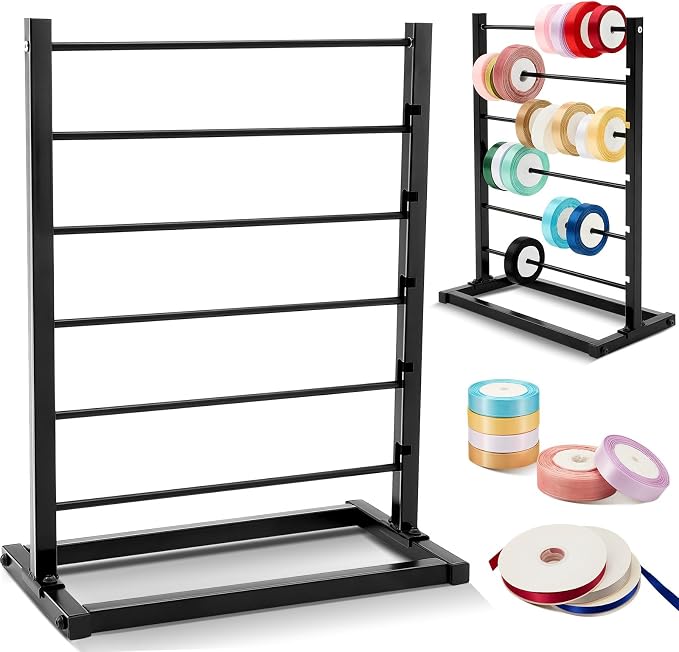 Amazon.com: Menkxi 6 Tier Metal Ribbon Holder Organizer Rack Ribbon ...