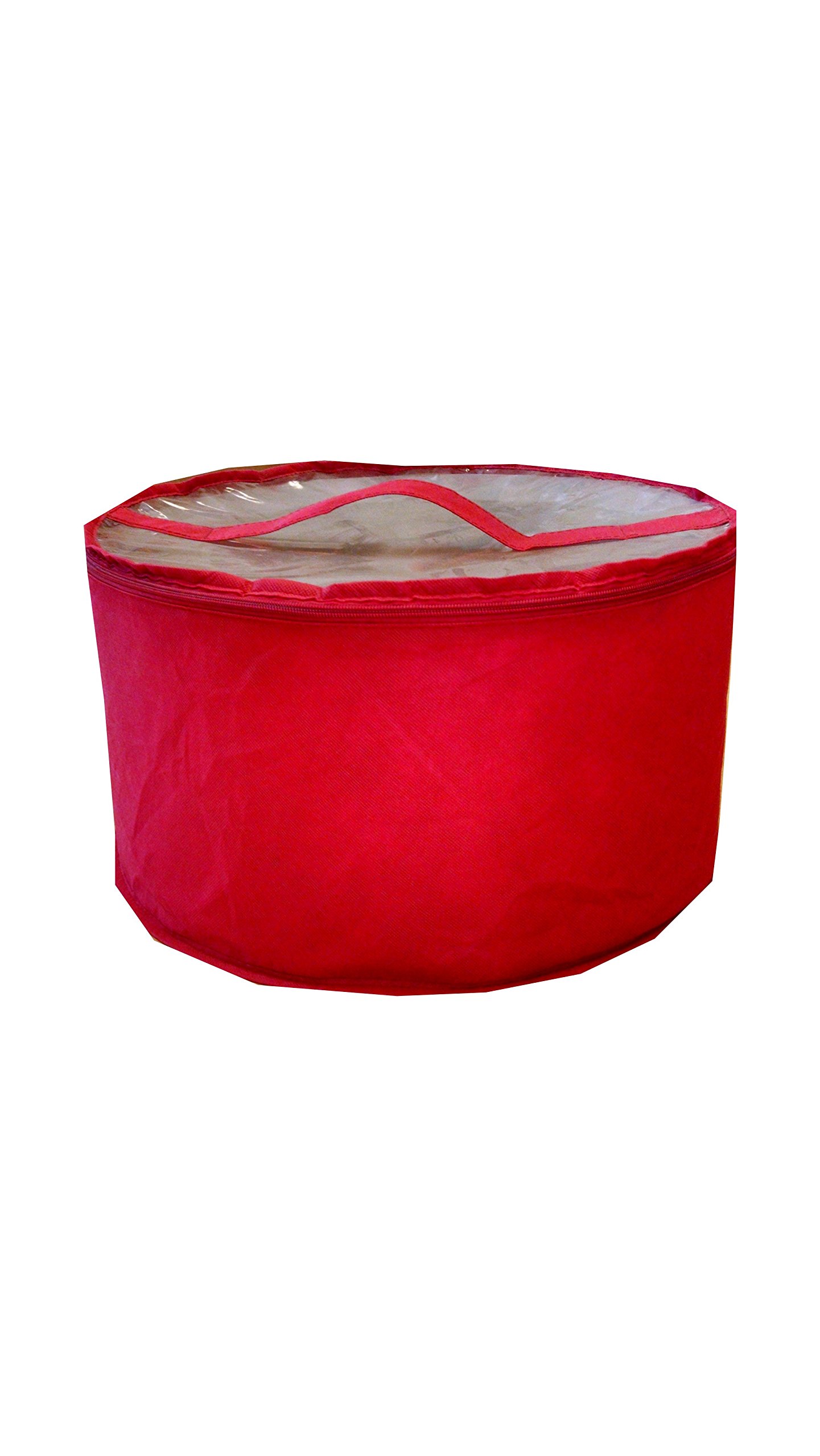 Maxi Collapsible Fabric Hat Box (Red Large) with Clear PVC top