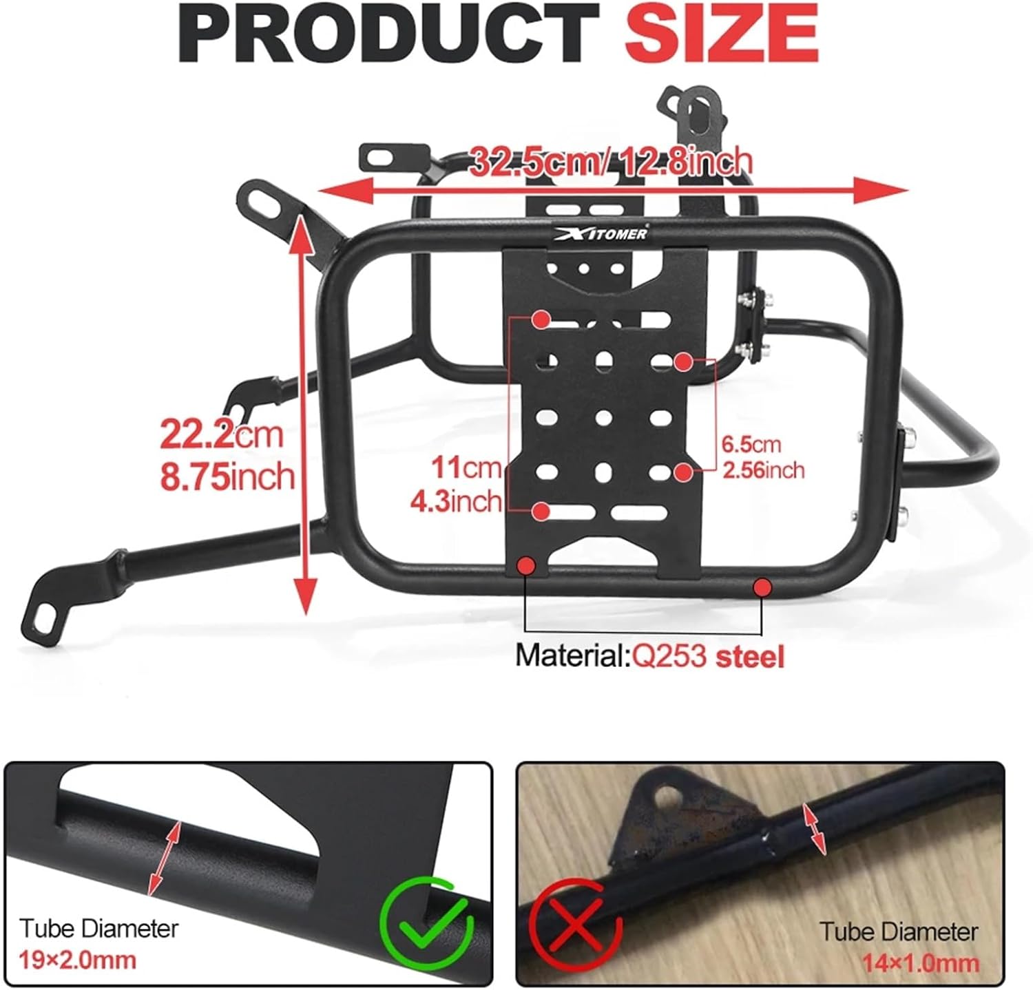 Replacement Motorcycle Side Saddle Bag Support Guard Bars Mounting Brackets For Suzuki V-strom 800 / DE 2023-2025 Pannier Racks Carrier
