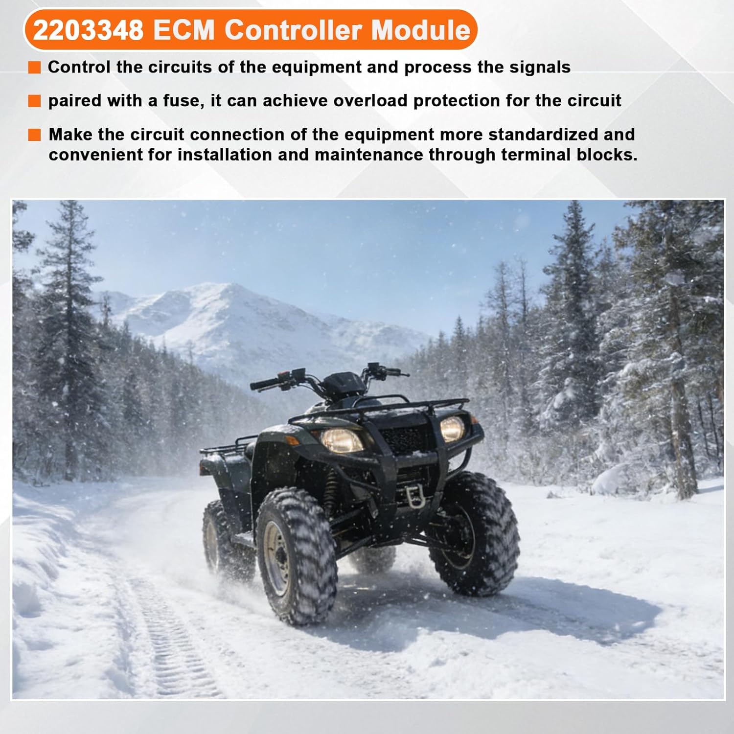 2203348 ECM Controller Module Fit for Polaris Sportsman Scrambler 450 500 4X4 6X6 2004-2006 Engine Control Module 4010937 4011110 2203118 4011803 OEM Superpower ECM KIT