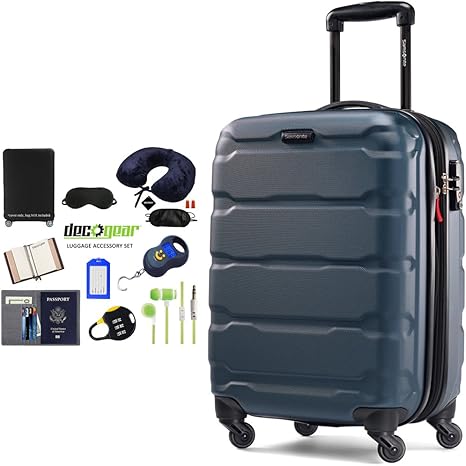 review Samsonite Omni Hardside Luggage Spinner with Deco Gear Ultimate 10pc Luggage Accessory Kit