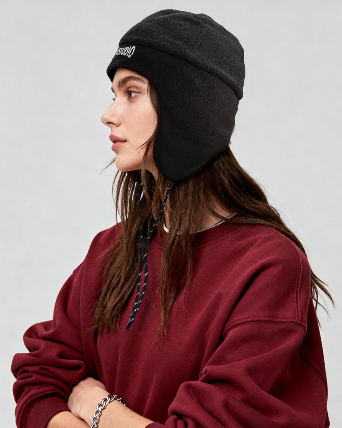 CLAPE Fleece Winter Hat with Ear Flaps, Lightweight Warm Earflap Beanie Cap Polar Fleece Peruvian Hat for Cold Weather - Image 2