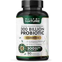 Built by Nature 300 Billion CFU Probiotic, 90 Capsules 30 Servings