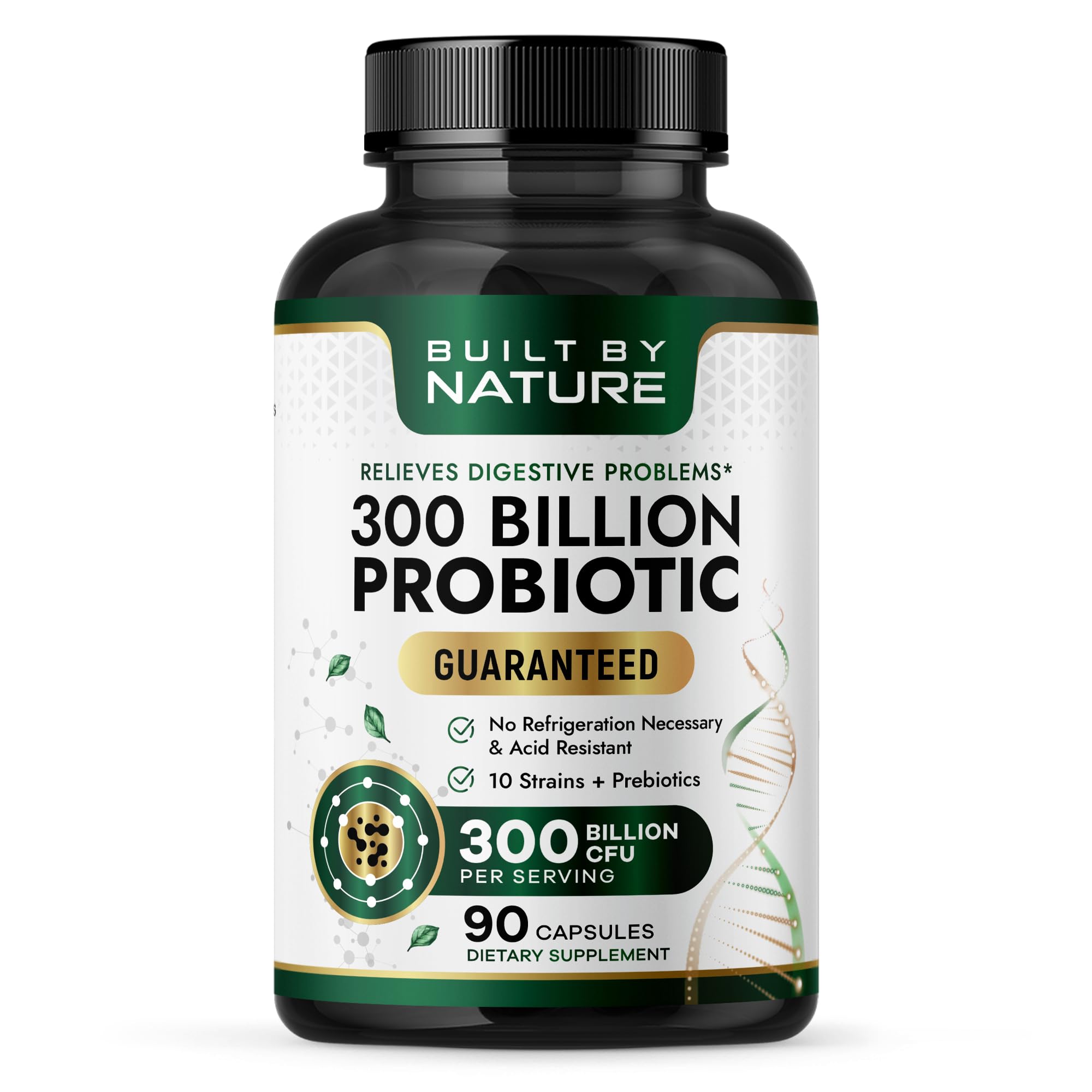 Built by Nature 300 Billion CFU Probiotic, 90 Capsules (30 Servings)