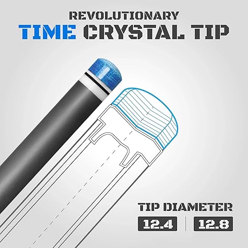 Miniatura 7 de RHINO Nebula 2 Taco de Piscina - Eje de Fibra de Carbono Premium y Empuñadura Compuesta. Punta de Cristal de Tiempo, Diseño de Cono Pro. Unión de