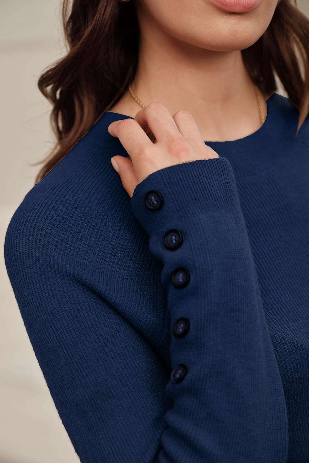 Arach&Cloz Women's Wool Blend Sweater 2 Piece Sets Business Lounge Long Sleeve Top Midi Dress Outfits - Image 6