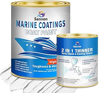 Boat Paint 2part, 35 Oz, Gloss White, Marine Boat Topside Bottom Enamel Paint, Marine Paint for Boats, Wood, Fiberglass, Aluminum, Metals, Oil-Based Epoxy White