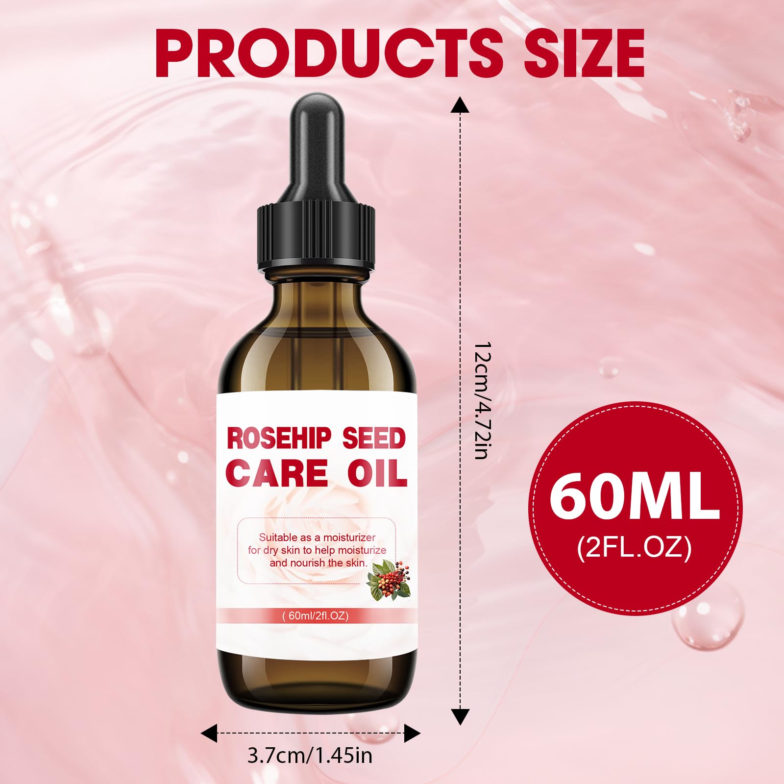 Pure Oil for Face & Skin, (60ML, Rose Hip Oil) - Image 2