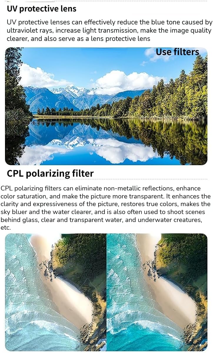 Drone Filter Set Compatible with DJI Mini 5 Pro, Professional Aerial Photography Filters for Color Optimization (CPL ND8 ND16 ND32)