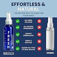 Vista 6 de RAD FRESH - Limpiador bucal natural con peróxido de hidrógeno de grado alimenticio, fácil de usar, limpiador de retenedores de fórmula sin enjuague