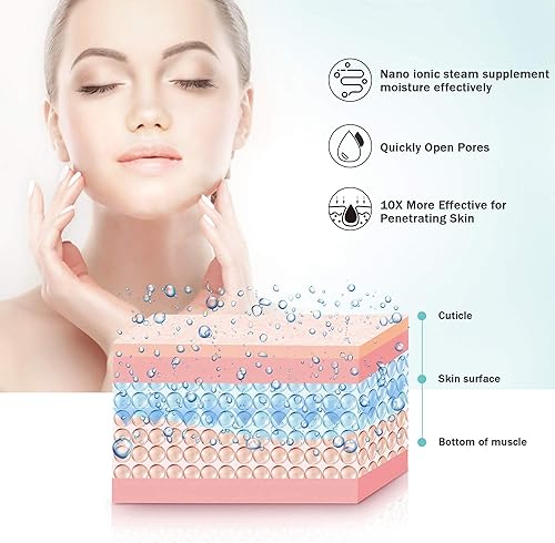 Miniatura 9 de EZBASICS - Vaporizador facial iónico para limpieza profunda vaporizador facial profesional para sinusos vaporizador cálido para cara hogar spa