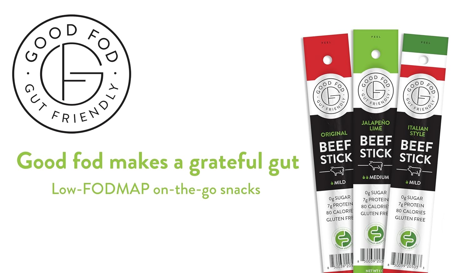 Good Fod Foods Italian Style Meat Sticks – Low FODMAP Snacks for a Healthy Gut, Zero Sugar Jerky Sticks, Keto Friendly, Gluten-Free Beef Sticks 1 Ounce (24 Pack)
