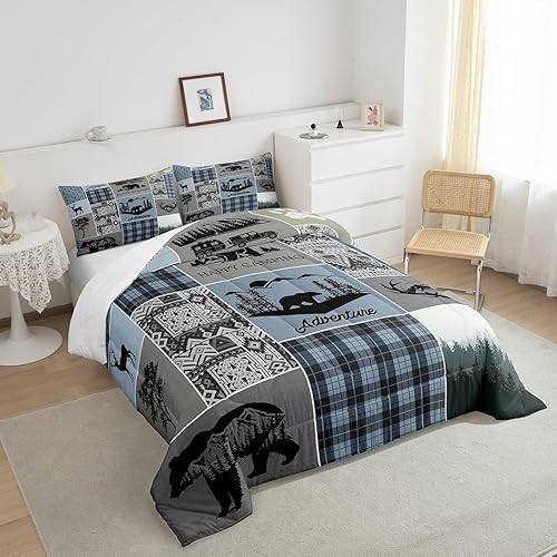 Miniatura 16 de Castle Fairy Juego de edredón de ciervos con cuernos de ciervo, juego de ropa de cama tamaño individual, juego de ropa de cama de caza con flechas