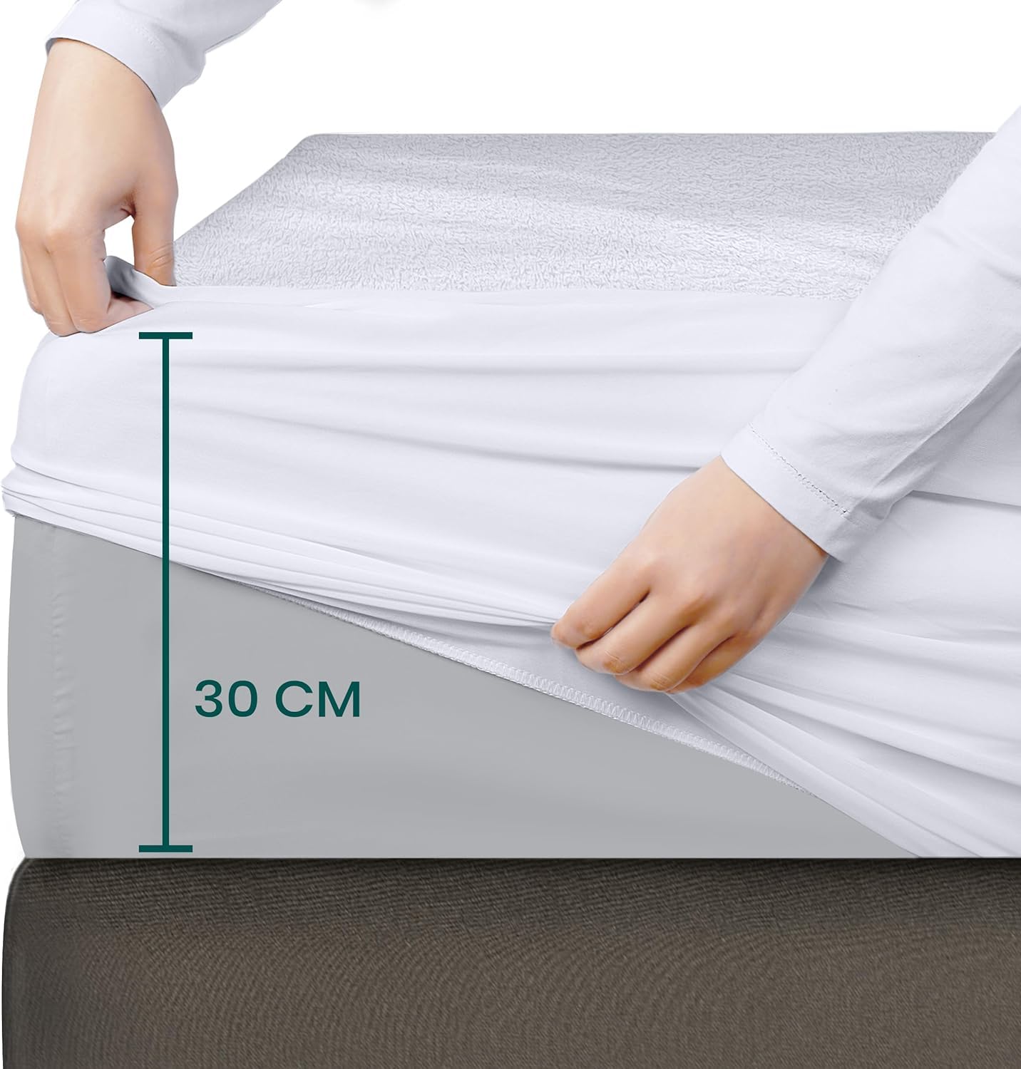 Utopia Bedding Coprimaterasso Piazza e Mezza Francese Impermeabile 135 x 190 x 30 cm, Bambù u Viscosa, Oeko-Tex Certified, Proteggi Materasso, Traspirante, Tutto Intorno Elastico