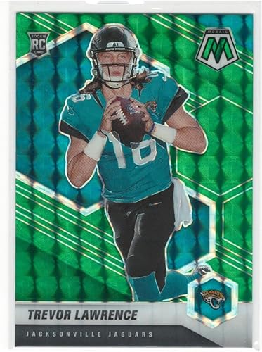 Miniatura 1 de 2021 Panini Mosaic Trevor Lawrence Green Prizm Mosaic Rookie Card