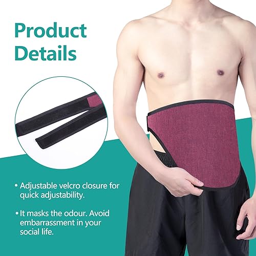 Miniatura 4 de Cinturón de soporte para ostomía, suministros de ostomía, cinturón sigiloso para bolsa de ostomía, bolsillo interior para guardar la bolsa de