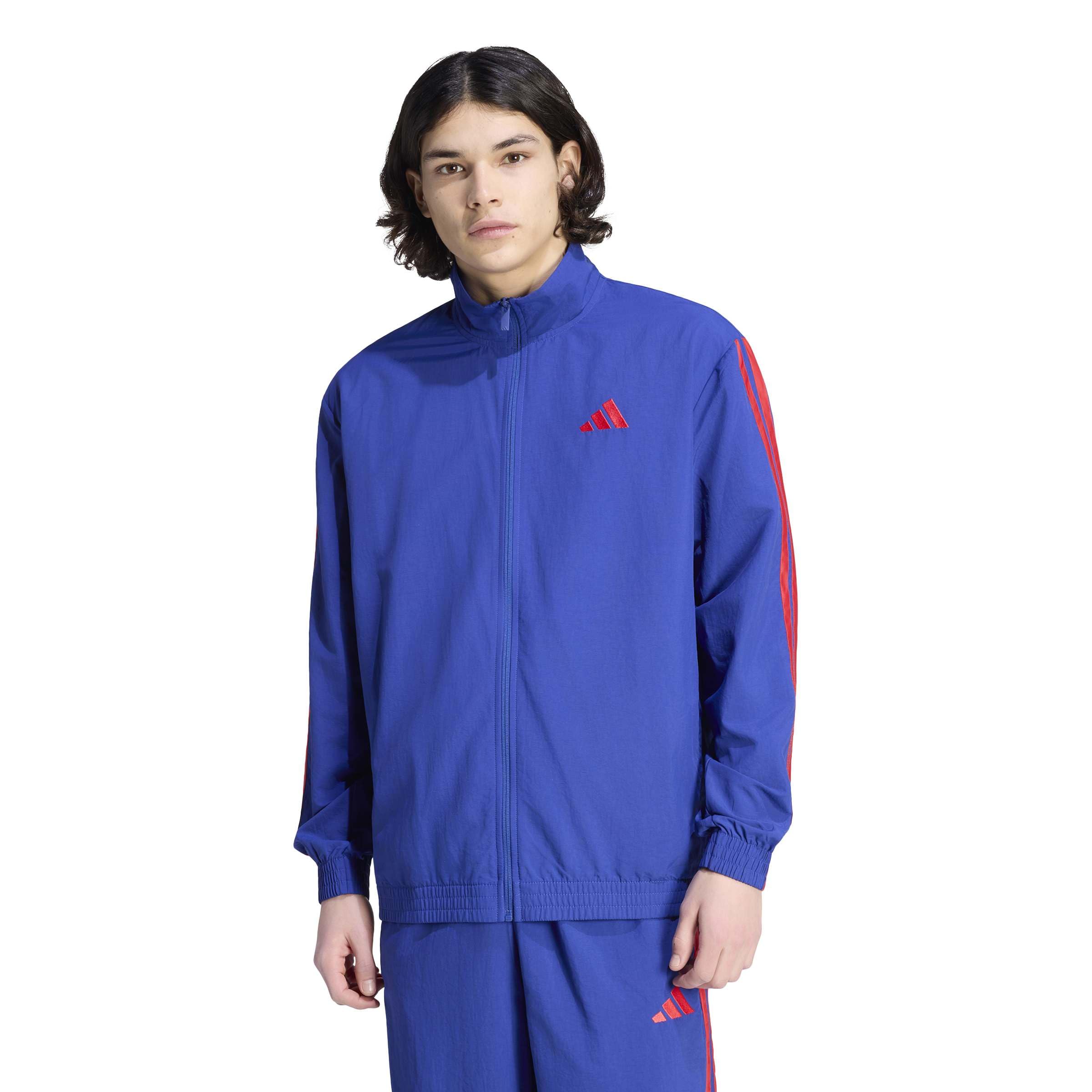 

                                                    adidas Men's Essentials 3 Stripes Woven Tracktop, 