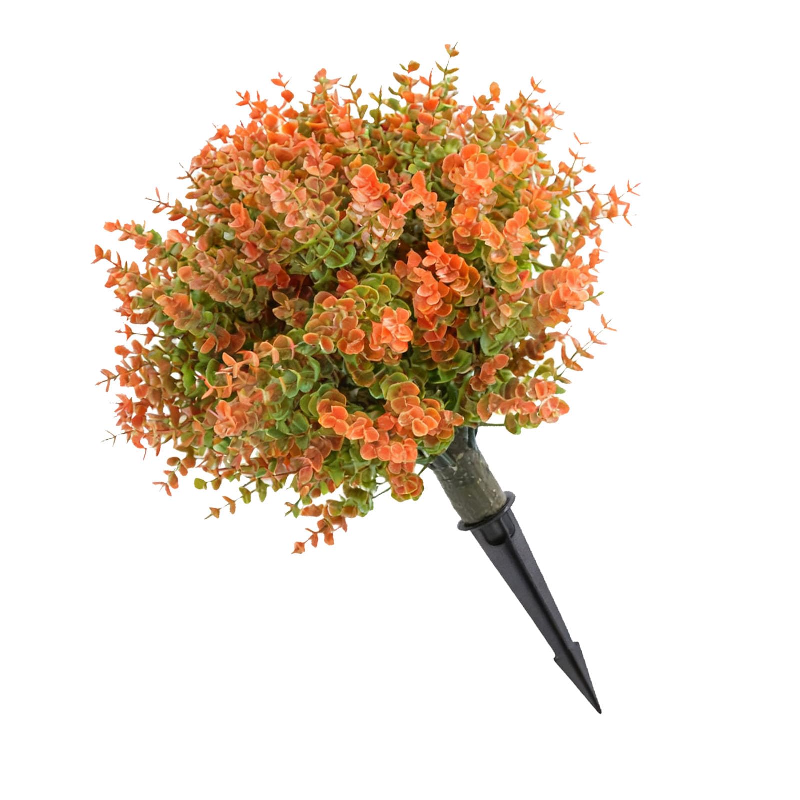 Topiary Eukaliptusowe Sztuczne Krzewy z Kolcami Żywe Pomarańczowe Liście do Dekoracji Ogrodu lub Patio 45 Cm 2 szt.