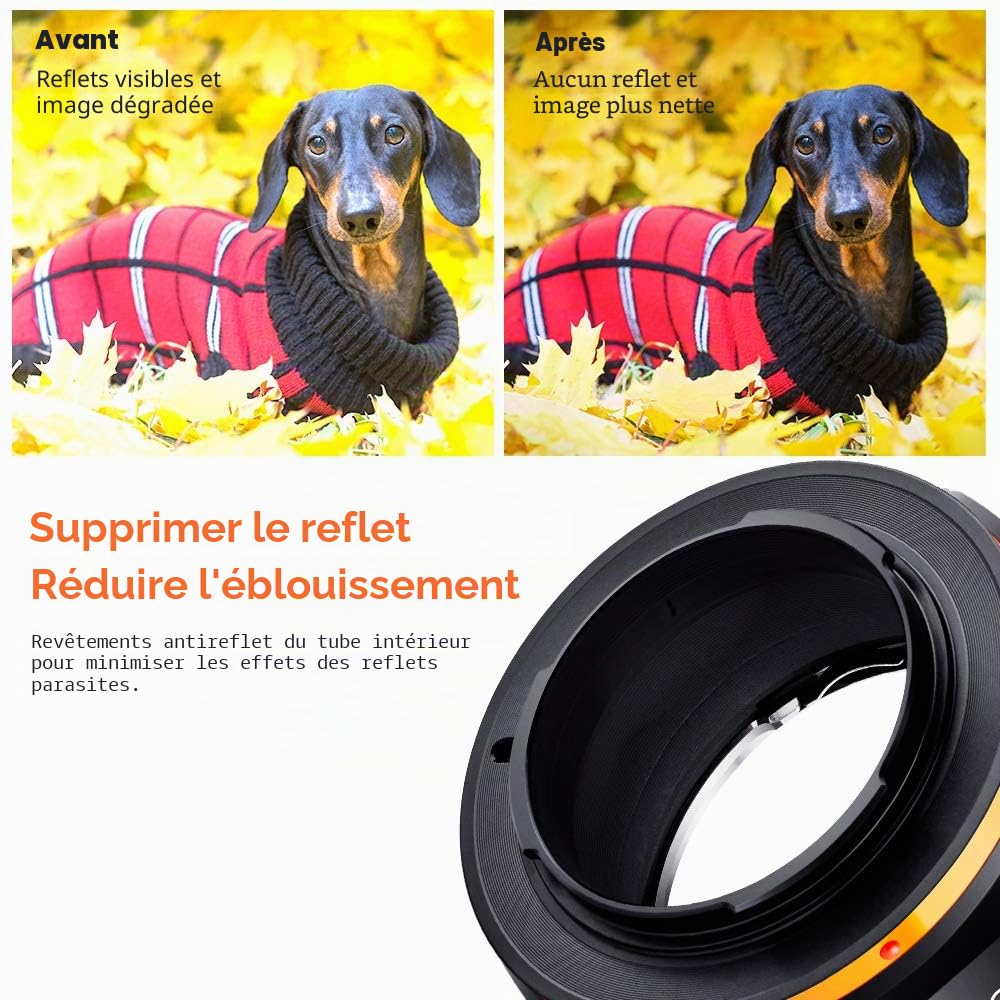 K&F CONCEPT Bague d'adaptation NIK-FX (AI-FX) Adaptateur Compatible avec Utiliser Objectifs compatibile Con Nikon AI sur Appareils Photo Boîtier compatibile Con Fujifilm X Monture M11115