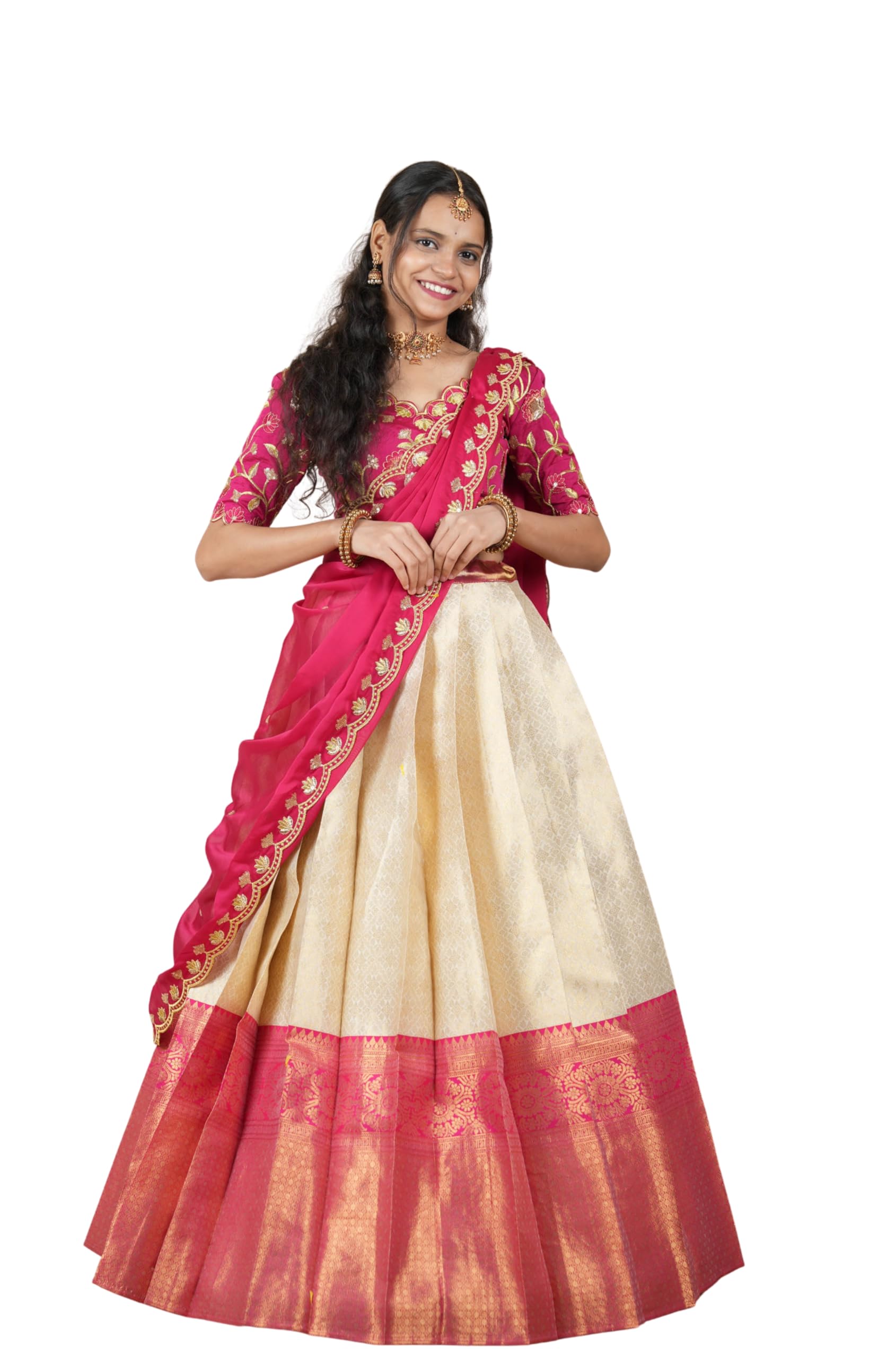 pinkbindi South Indian Pattu Lehenga Choli for Women-picture-56