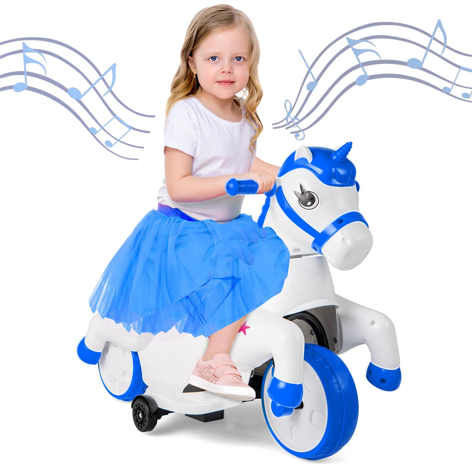 Amazon.com: OLAKIDS 2 in 1 Ride on Motorcycle and Horse, Unicorn