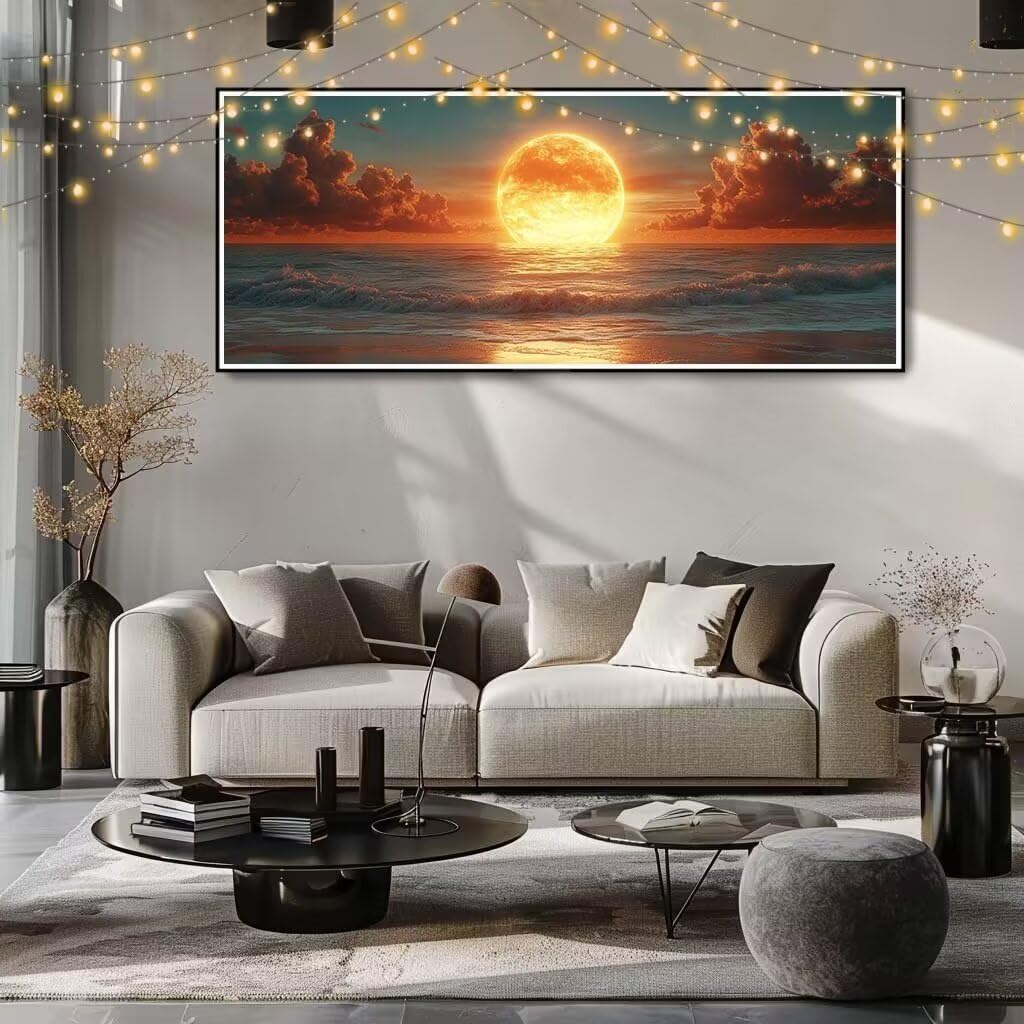 5D DIY zestaw do malowania diamentowego zachód słońca, plaża, diament, kryształowy ścieg krzyżykowy do dekoracji domu, pełny zestaw do malowania diamentowego, puzzle diamentowe rzemiosło dla dorosłych