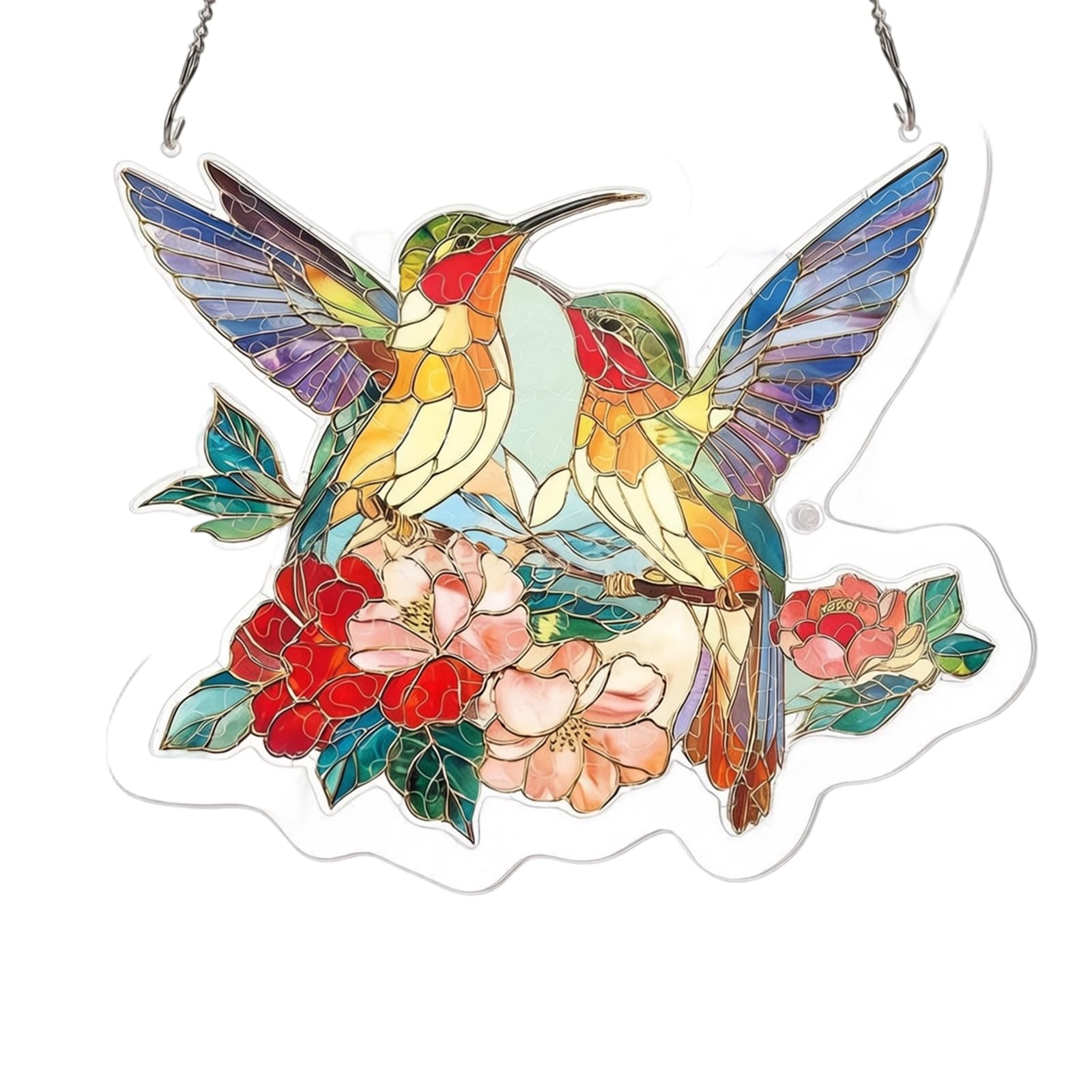 Sbshiouu A Stained Glass Window Hanging, Bird Scenery Suncatchers For Home Decors Crylic Puzzle Sun Catchers Ornament Birthday Gift Crylic Jigsaws Puzzle Suncatchers