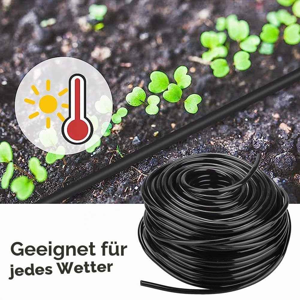 Bewässerungsschlauch 50m Gardena Micro Drip Schlauch 4/7mm, PVC Gardena Drip System Bewassersystem Schlauch Bewässerungsrohre Tropfschlauch Unterirdisch Tropfbewässerung für Landwirtschaft Poröser