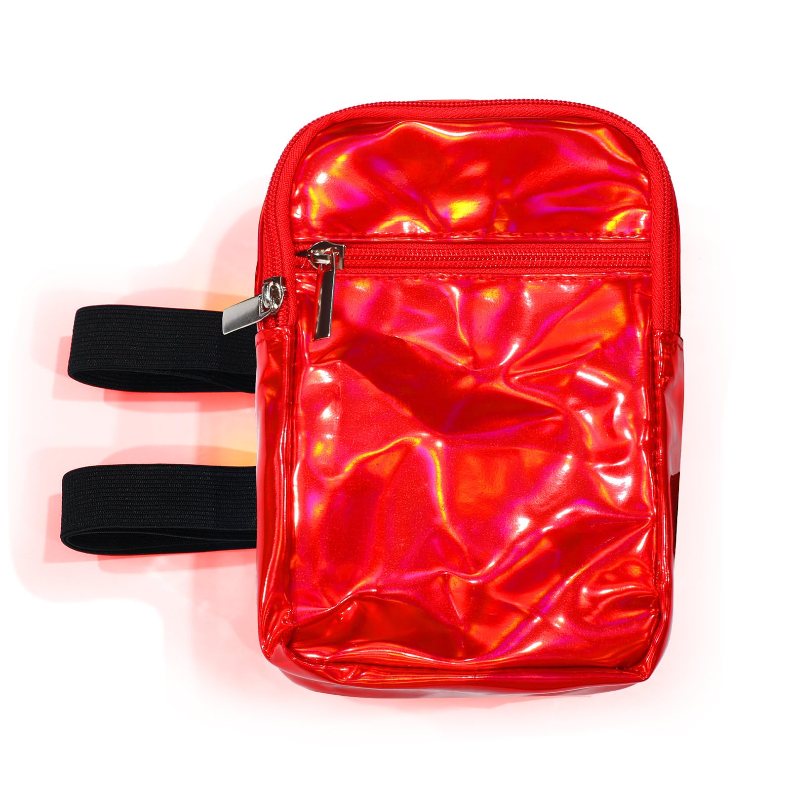 Bulyoou Carnival Leg Bag Holographic Thigh Bag with Adjustable Strap Leg Pouch Harness Women Summer Travel Hiking Pack(Red,Leg Bag)
