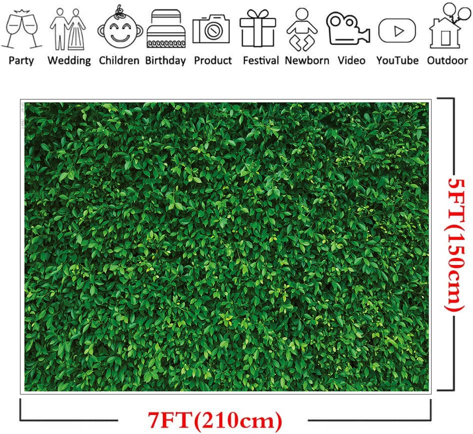 Amazon.com : LYWYGG 7x5FT Vinyl Green Leaves Photography Backdrop