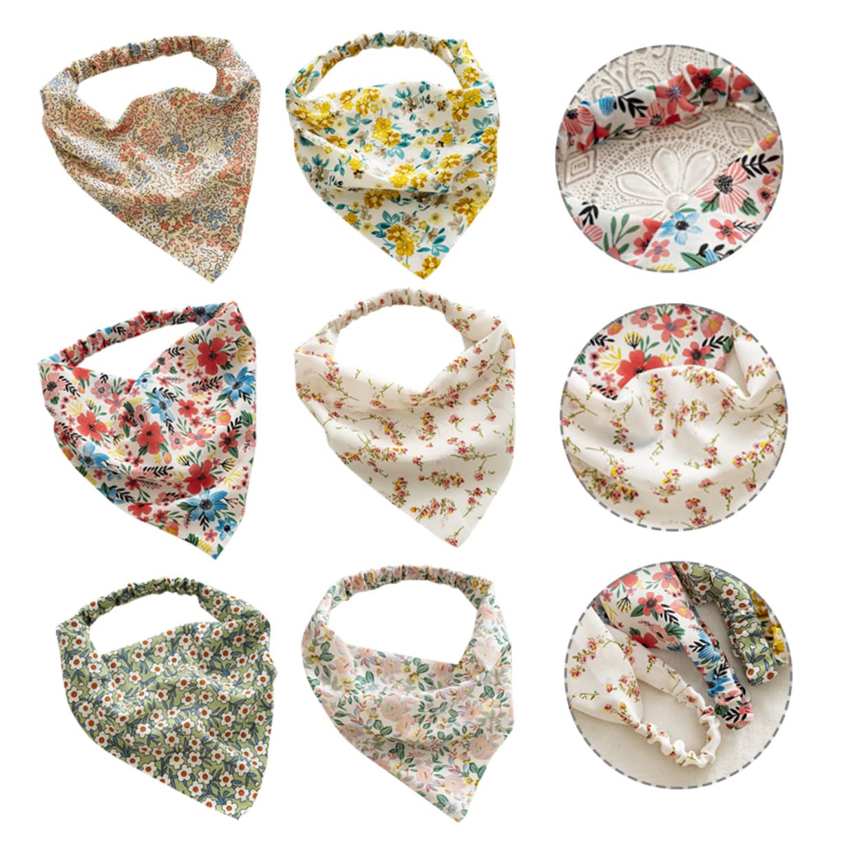 Didiseaon 18 Piezas Turbante De Flores Pañuelo Bohemio Lazos Para El Cabello Bohemios Turbantes Para El Cabello Para Mujeres Diademas De Mujer Banda Elástica Perder Tela Hebras De