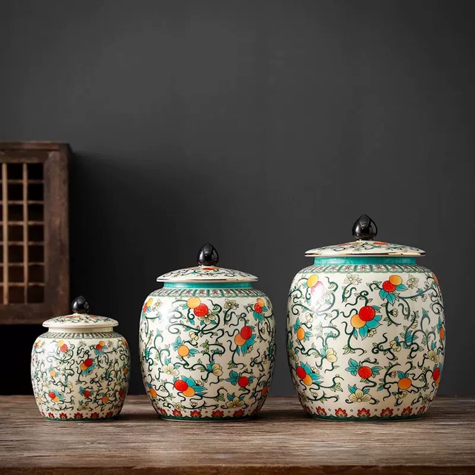 Lata de Té Recipiente for té de cerámica clásico, recipiente for té suelto de porcelana de estilo chino oriental, recipiente for caramelos de azúcar hecho a mano, recipiente for té con tapa Recipiente