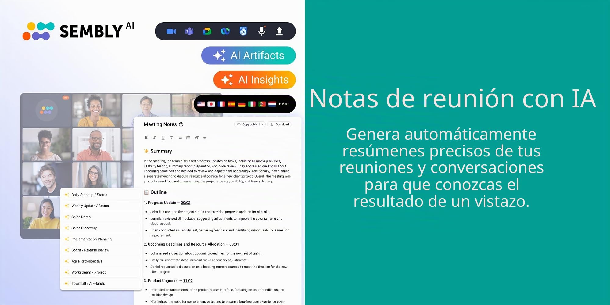 Philips Grabadora de reuniones DVT8115 con micrófono de reunión de 360° y reconocimiento de Voz en la Nube basado en IA Sembly