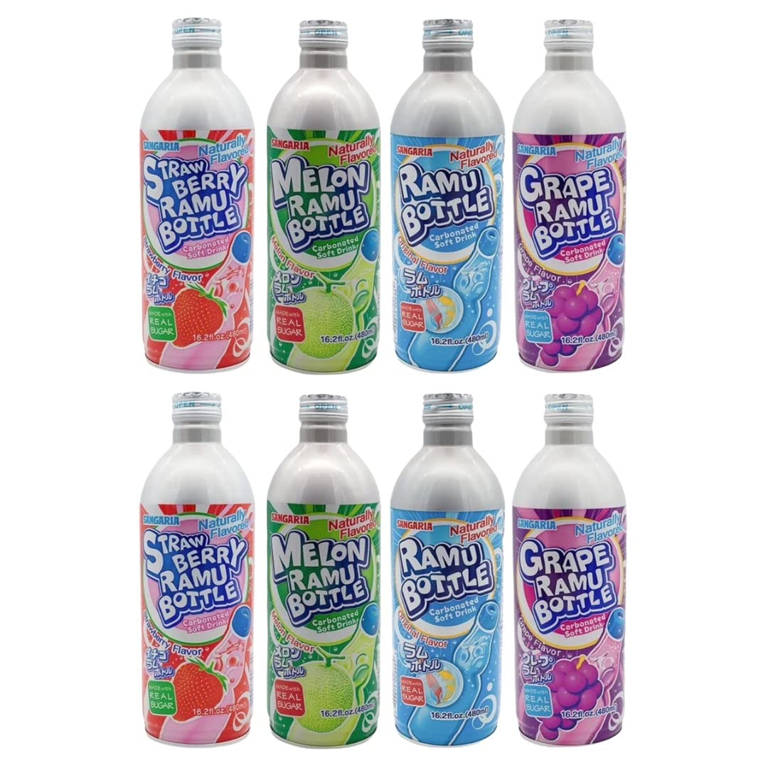Amazon.com : Sangaria Ramune Japanese Soft Drinks Mix Combo, Ramu