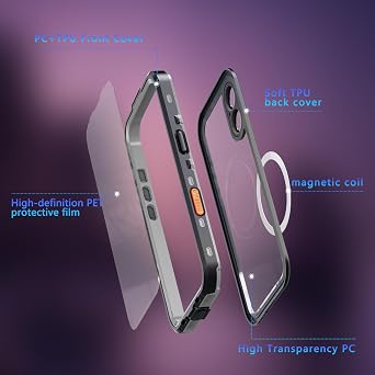IP68 Waterproof Case for iPhone 17, MagSafe Compatible, Black