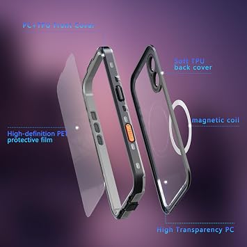 iPhone 17 Pro Max用防水ケース – IP68 水中シールド スクリーンプロテクター内蔵 耐衝撃 ミリタリーグレードのアーマー フルボディ 高耐久 保護 ブラック