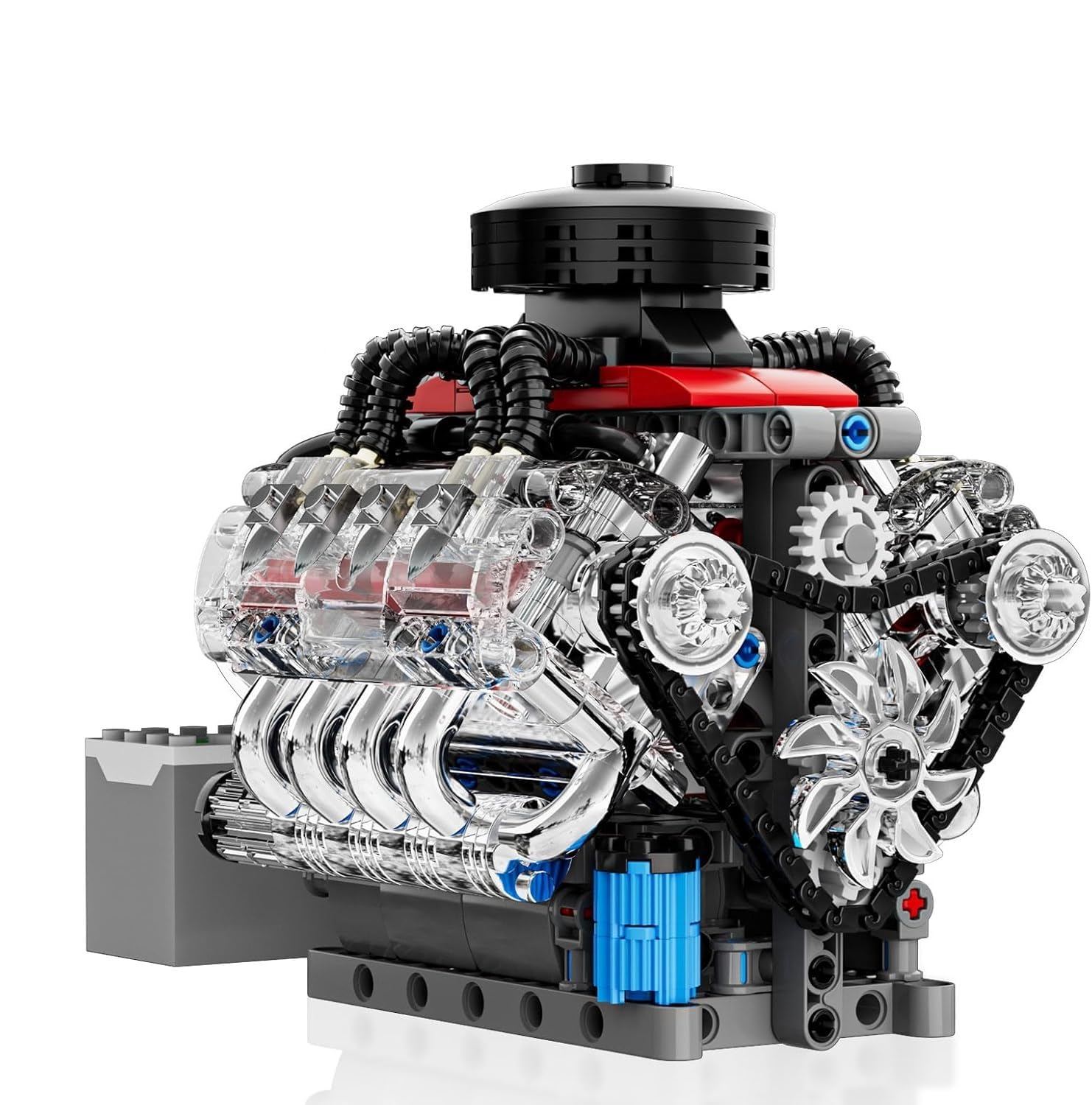 Mini V8 Engine Kits, Build Your Own Visible Car Motor, Physical Science Experiment Models, Best STEM Toy Gifts for Kids and Adult (487 Pcs)