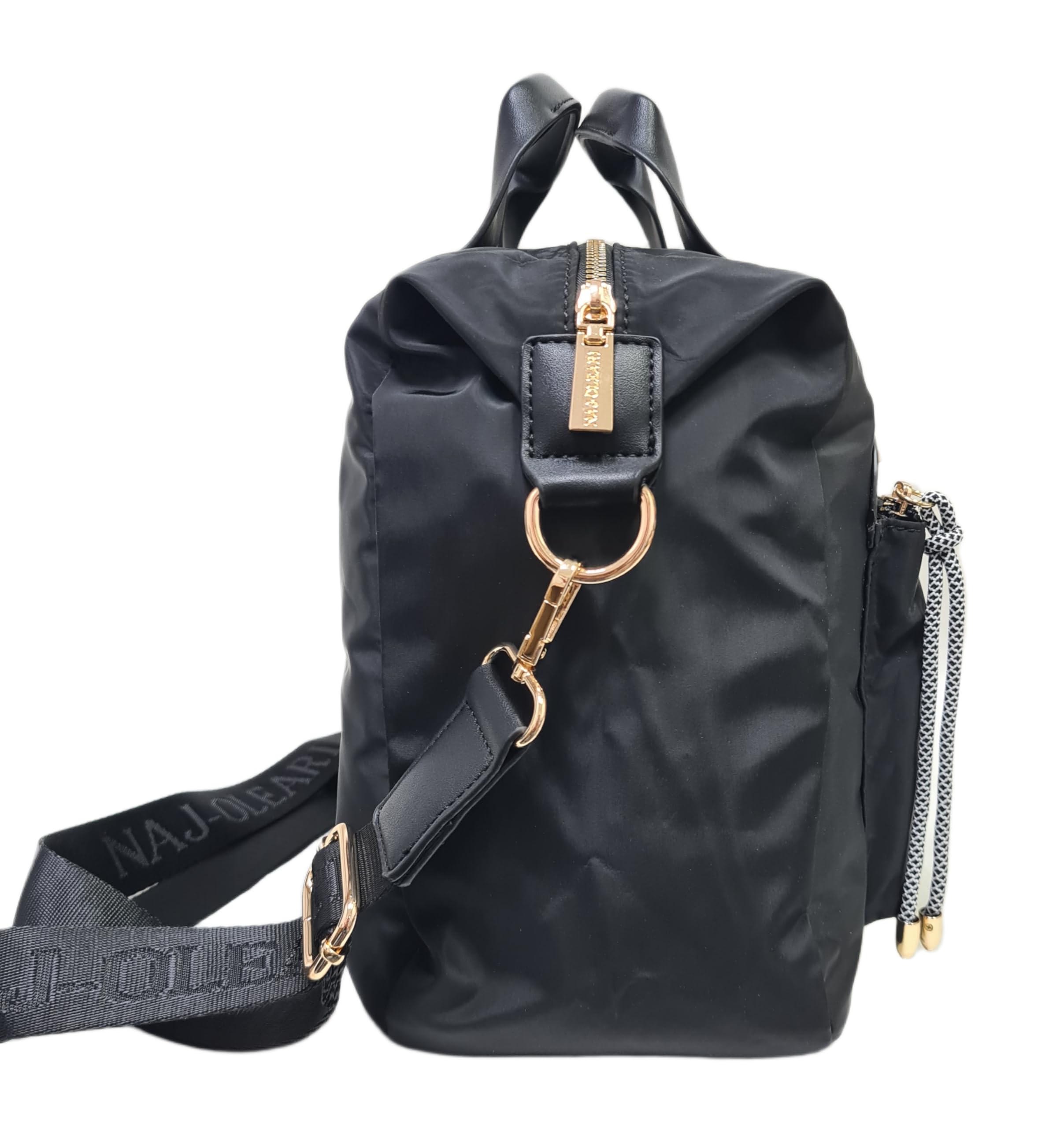 NAJ-OLEARI Borsa Donna In Nylon Cartella Multitasche Portadocumenti Multiuso ART. 61834 Prodotto Realizzato con 100% Nylon Riciclato (NERO)