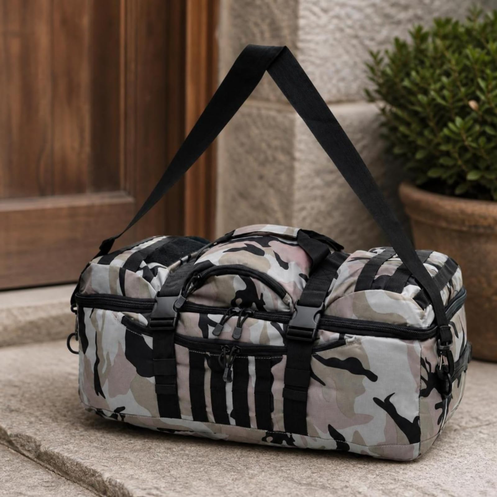 Gralara Borsone Zaino Multitasche Borsone Tattico Militare Borsa da Palestra con Scomparti per, Array, Verde Militare, 58 X 30 X 25 Cm