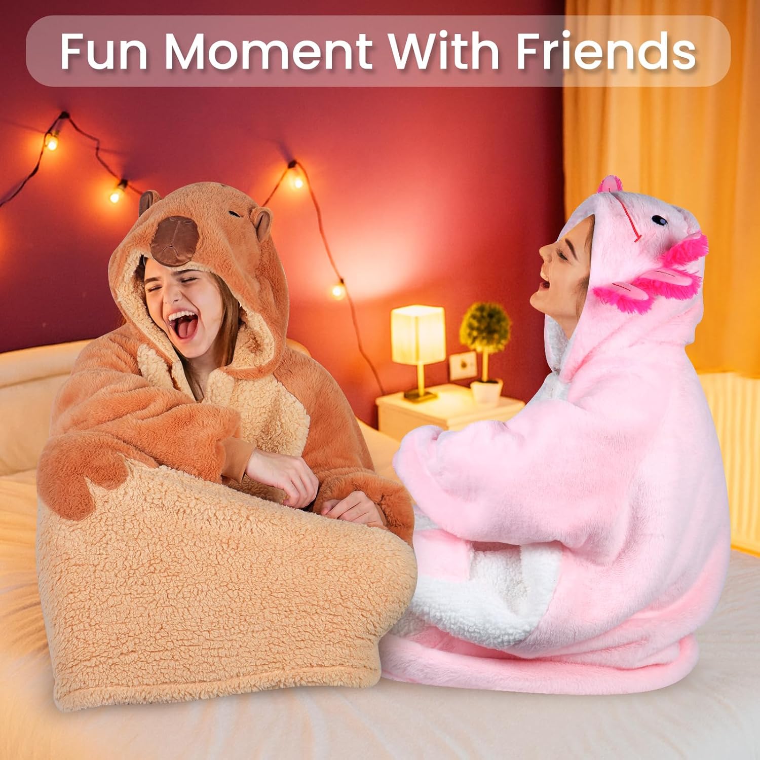 Animal Blanket Hoodie for Adults, Oversized Sweatshirt With Pockets & Sleeves, Soft Sherpa for Warmth, Ideal Gifts for Women - Image 5