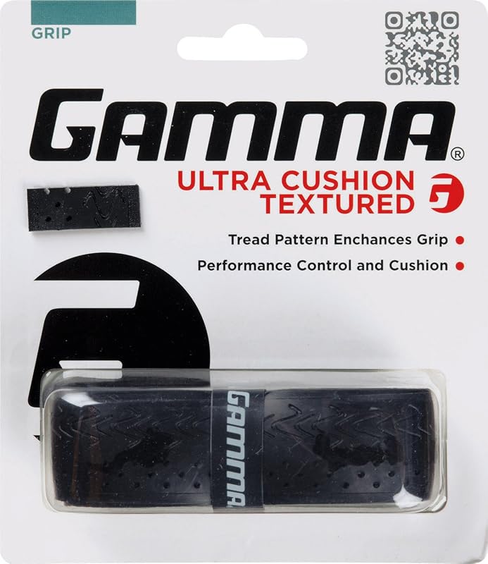 Sports Tennis Racquet Ultra Cushion Replacement Grip – Contoured Multi Black with Textured Perforations for Enhanced Absorption, Comfort, and Control